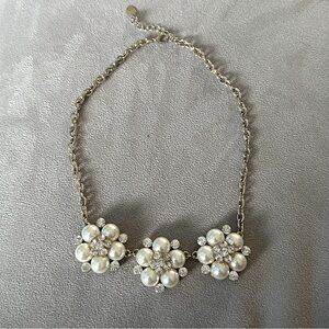 Faux pearl and diamond necklace